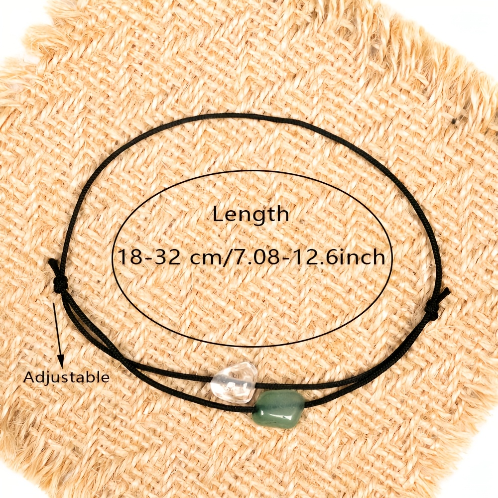 Women's Natural Stone Double Layer Bracelet, Boho Crystal Jewelry